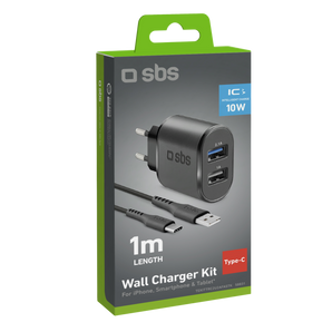 USB travel charging kit with Type-C cable